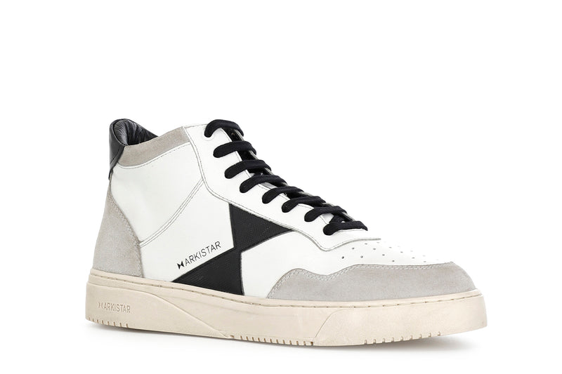 SNEAKER MID TOP - Bianco/Nero